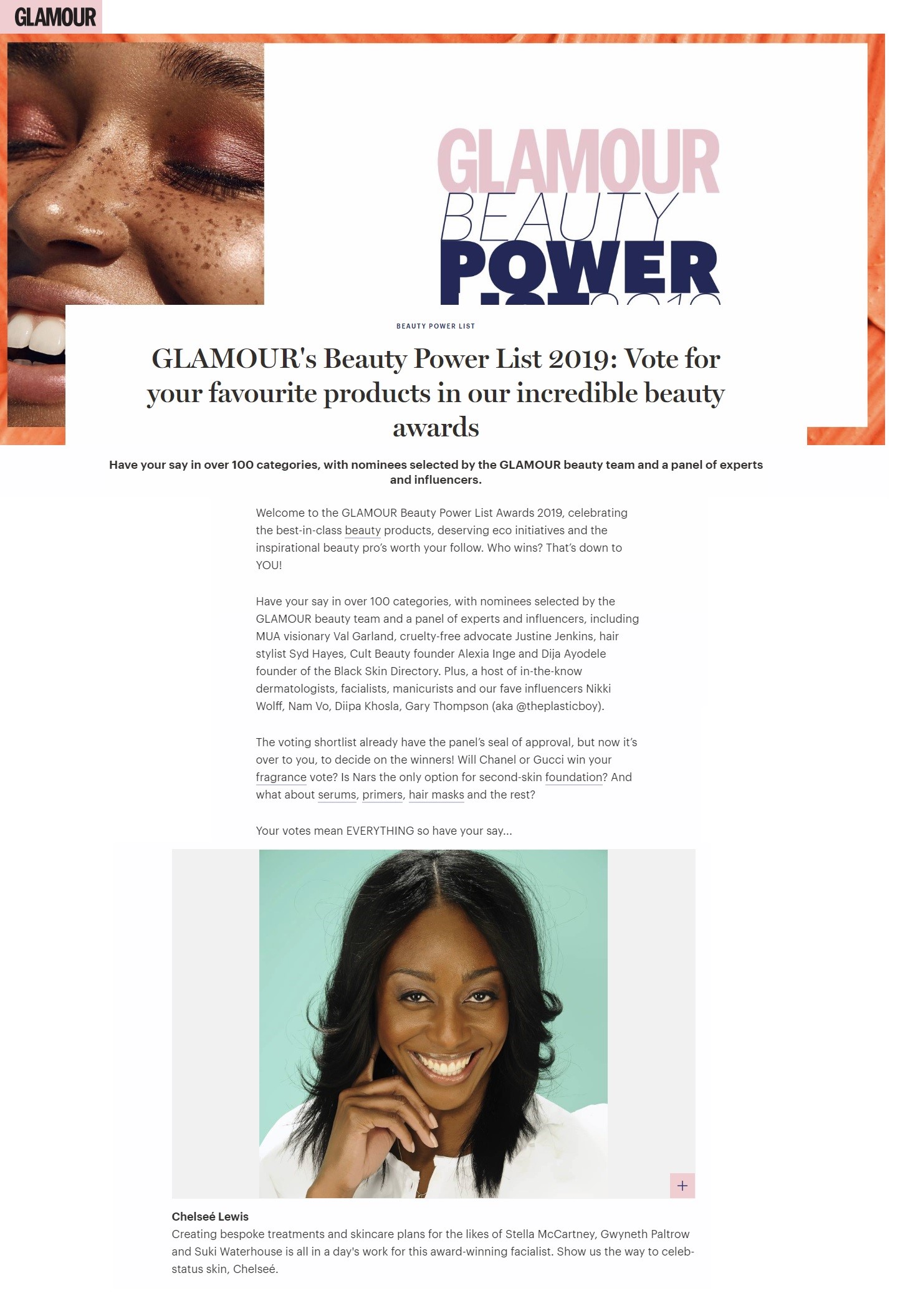 Glamour Beauty Power List